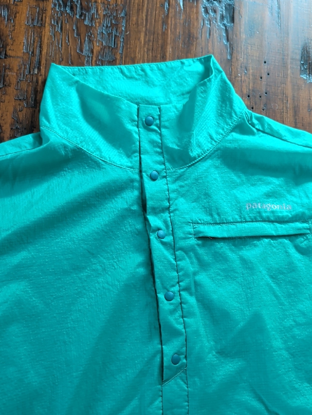 Patagonia Houdini Turquoise Long-Sleeve Snap Pullover Jacket Top Size M - Picture 6 of 14